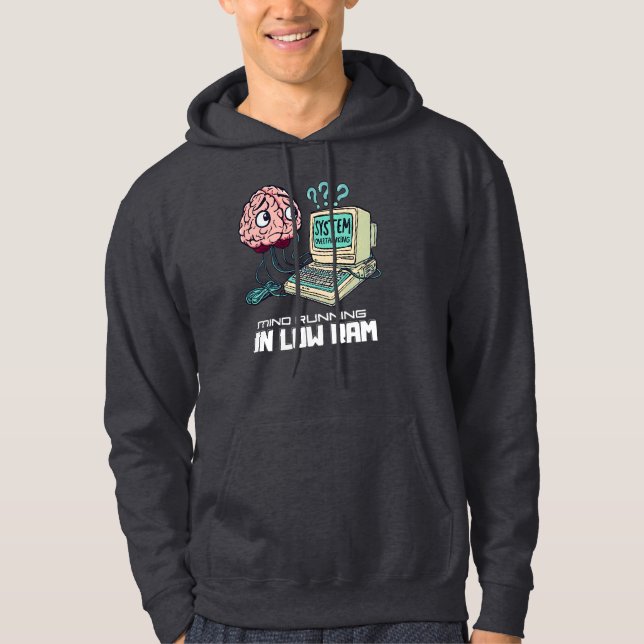 System Overthinking-Funny Retro Design  Hoodie (Vorderseite)