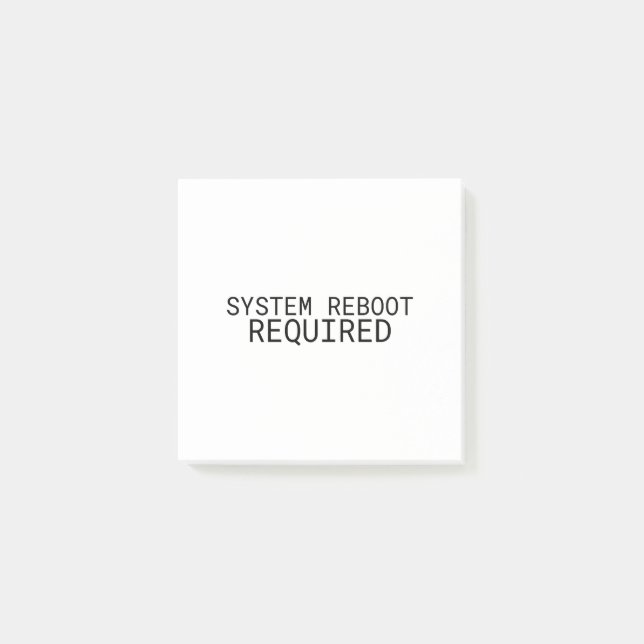 System Reboot Required Minimalist  Post-it Klebezettel (Vorderseite)