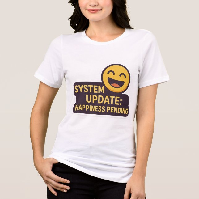 System Update: Happy Pending - Funny Tech Tri-Blend Shirt (Vorderseite)
