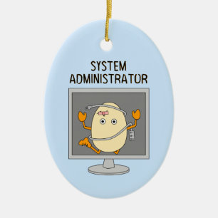 Systemadministrator Egghead Keramik Ornament
