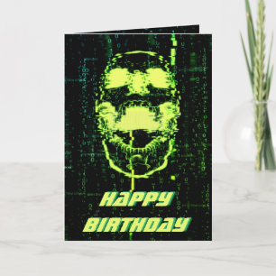 Systemfehler Cyberpunk Screening Skull Green Karte