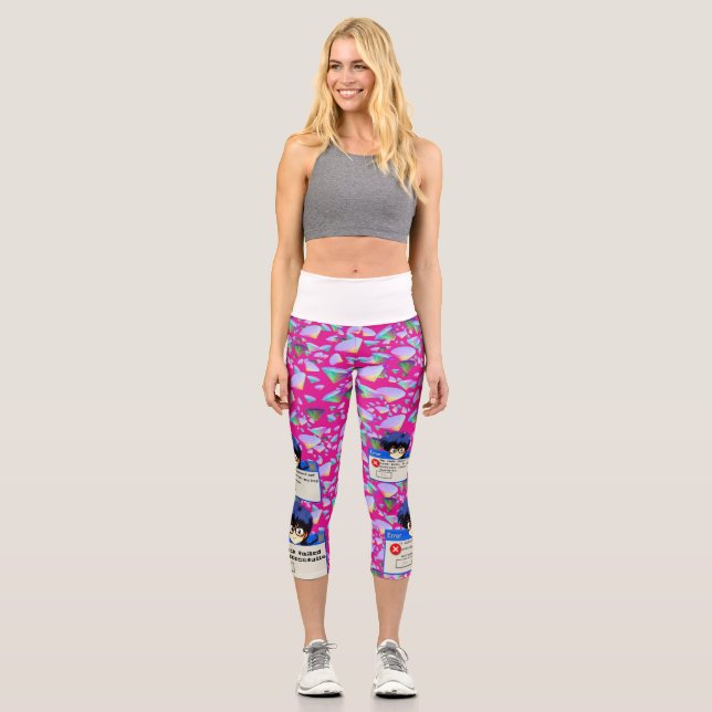 Systemfehler: Retro-Nerd-Ästhetik Capri Leggings (Vorderseite)