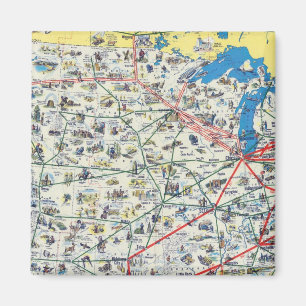 Systemkarte der American Airlines Magnet