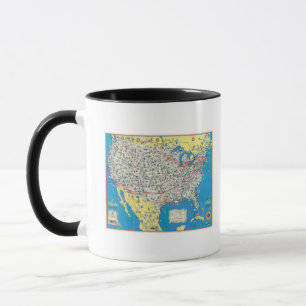 Systemkarte der American Airlines Tasse