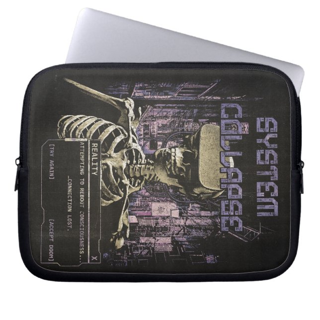 Systemkollaps - Techno-Dystopian Streetwear Laptopschutzhülle (Vorderseite)