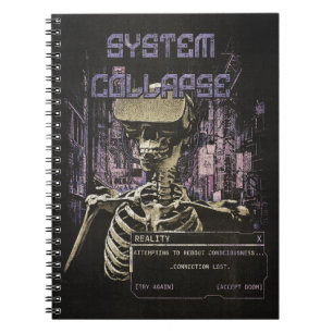 Systemkollaps - Techno-Dystopian Streetwear Notizblock