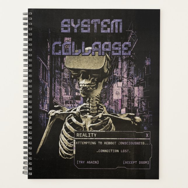 Systemkollaps - Techno-Dystopian Streetwear Planer (Vorderseite)