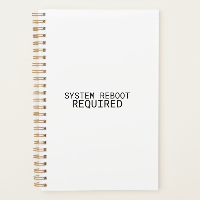 Systemneustart erforderlich 2026 Minimalist Daily  Planer (Vorderseite)