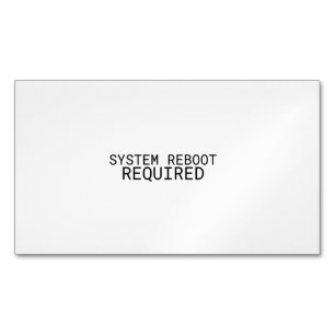 Systemneustart erforderlich Minimalist Magnetische Visitenkarte
