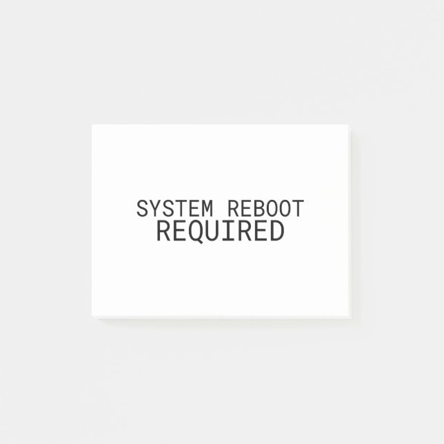 Systemneustart erforderlich Minimalist  Post-it Klebezettel (Vorderseite)