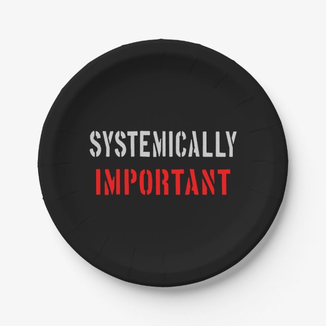 Systemrelevant Pappteller (Vorderseite)