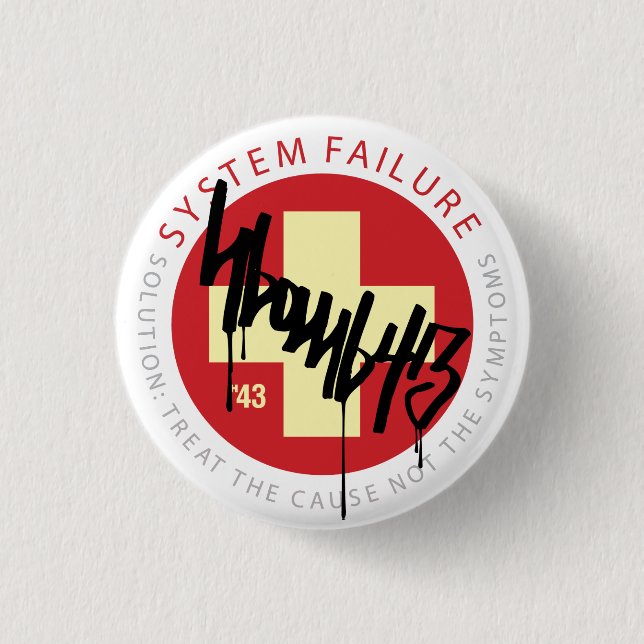 Systems-Kreuz - Rot Button (Vorderseite)