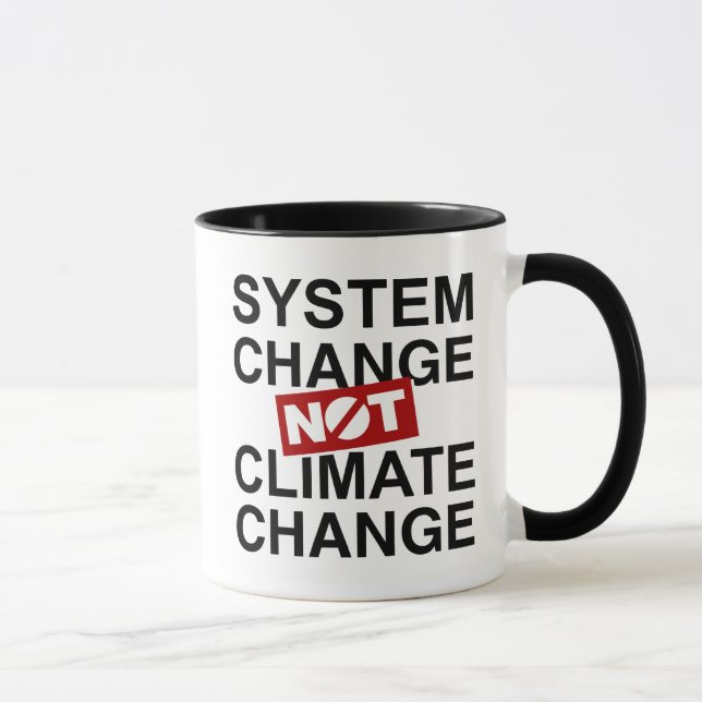 Systemveränderungen und nicht Klimawandel Tasse (Rechts)