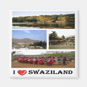 SZ008 SWAZILAND I Liebe, Mosaik, Afrika, Kühlschra Magnet