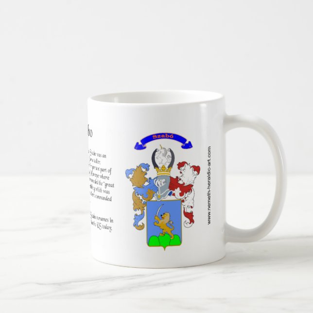 Szabo Familienwappen-Tasse Kaffeetasse (Rechts)