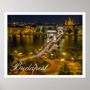 Szechenyi Chain Bridge Budapest, Ungarn Poster