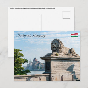 Széchenyi Kettenbrücke und Parlament von Budapest Postkarte