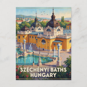Szechenyi-Thermalbäder Ungarische Reiseszene Postkarte