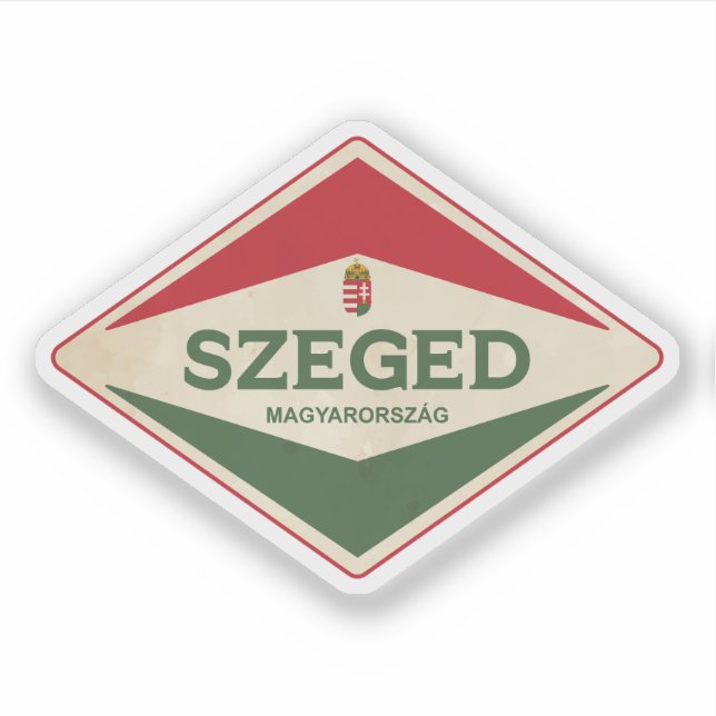 Szeged Ungarn Vintag Aufkleber (Vorderseite)