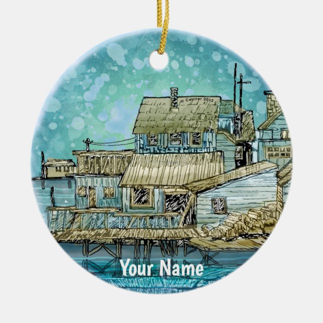 Szene am Kai Keramik Ornament (Vorne)