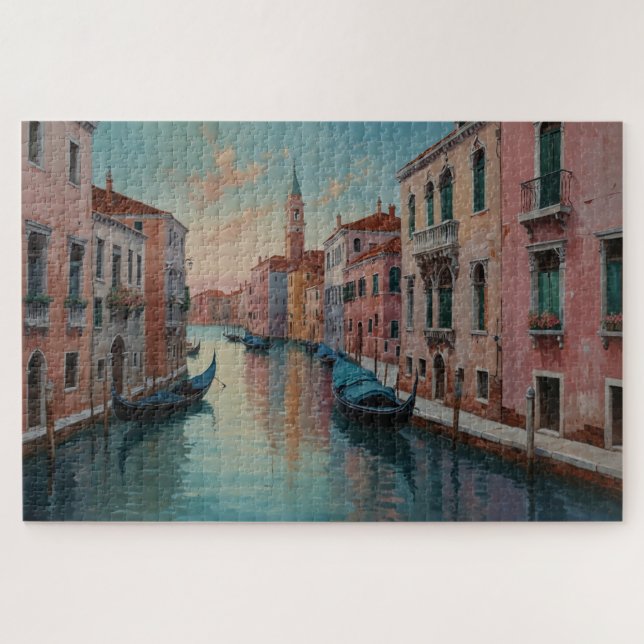 Szene am Kanal von Venedig Puzzle (Horizontal)