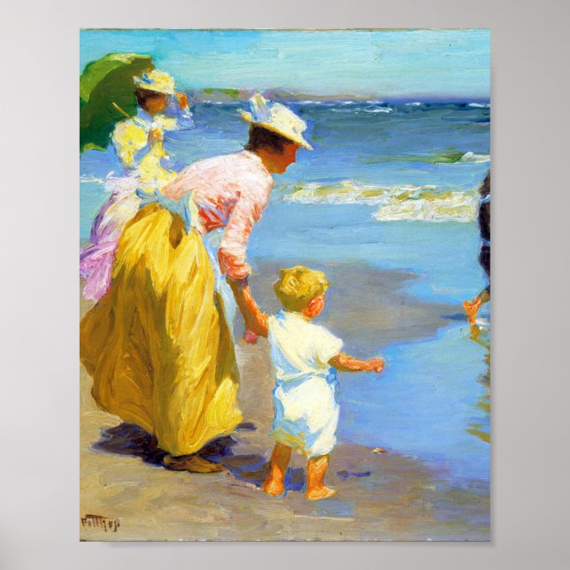 Szene am Strand von Edward Henry Potthast Poster (Vorne)