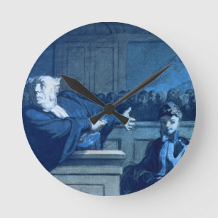 Szene an einem Tribunal (w/c) Runde Wanduhr