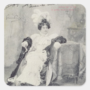 Szene aus Akt II der Oper "La Boheme" Quadratischer Aufkleber