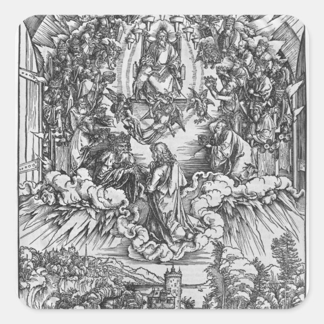 Szene aus der Apokalypse Quadratischer Aufkleber (Vorderseite)