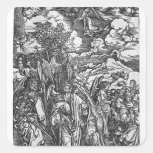 Szene aus der Apokalypse Quadratischer Aufkleber