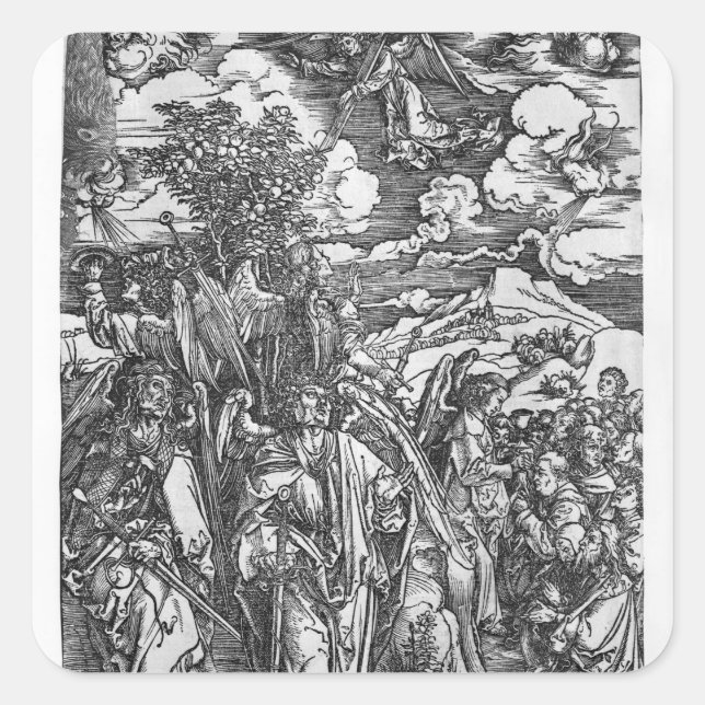 Szene aus der Apokalypse Quadratischer Aufkleber (Vorderseite)