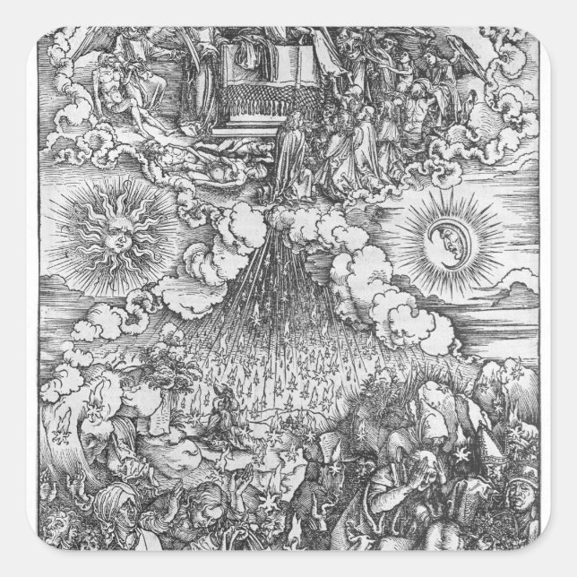 Szene aus der Apokalypse Quadratischer Aufkleber (Vorderseite)