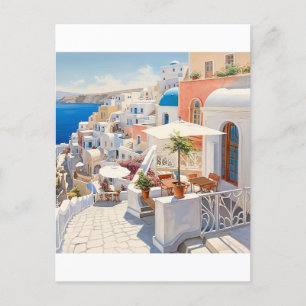 Szene aus Santorini Griechenland Postkarte