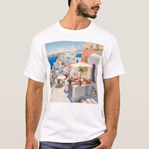 Szene aus Santorini Griechenland T-Shirt