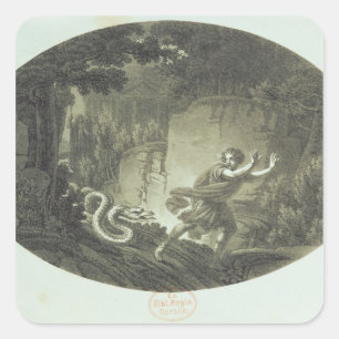 Szene aus "The Magic Flute" von Mozart Quadratischer Aufkleber