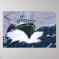 Szene der Fischerboote - Ankerplatz, Alaska