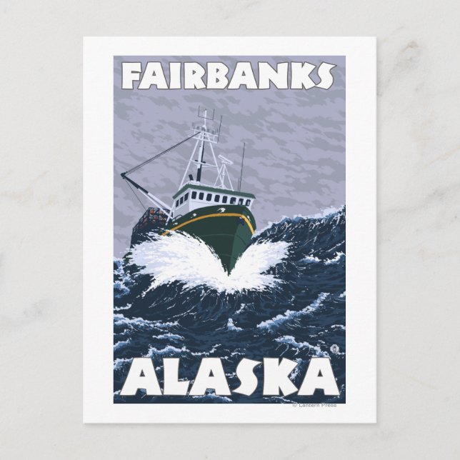 Szene der Fischerboote - Fairbanks, Alaska Postkarte (Vorderseite)