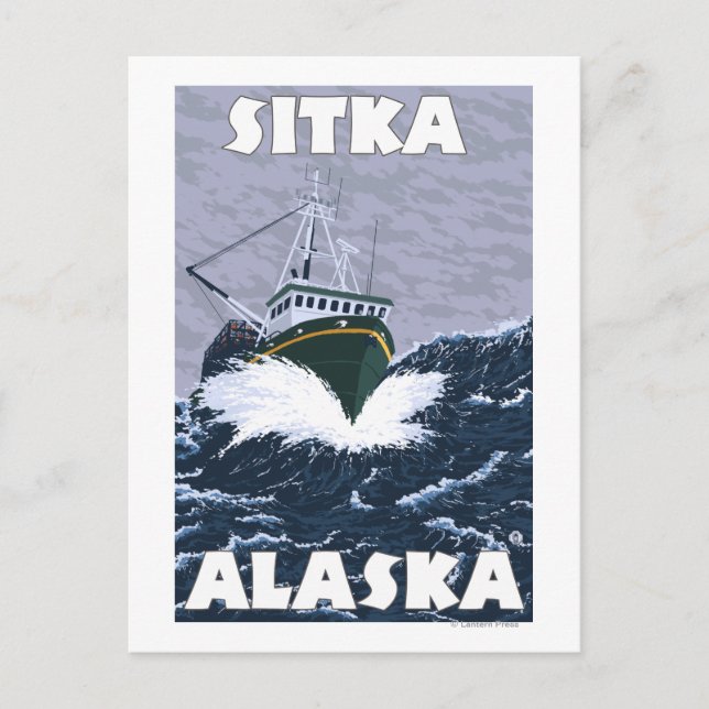 Szene der Fischerboote - Sitka, Alaska Postkarte (Vorderseite)