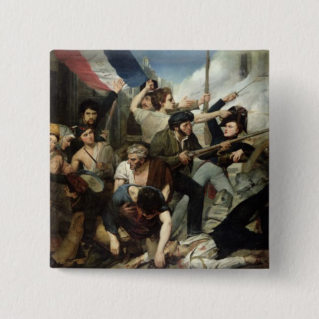 Szene der Revolution 1830 Button (Vorderseite)