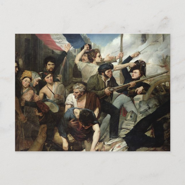 Szene der Revolution von 1830 Postkarte (Vorderseite)