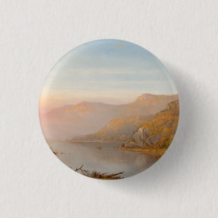 Szene des Berges River (Herbst des Hudson) Button