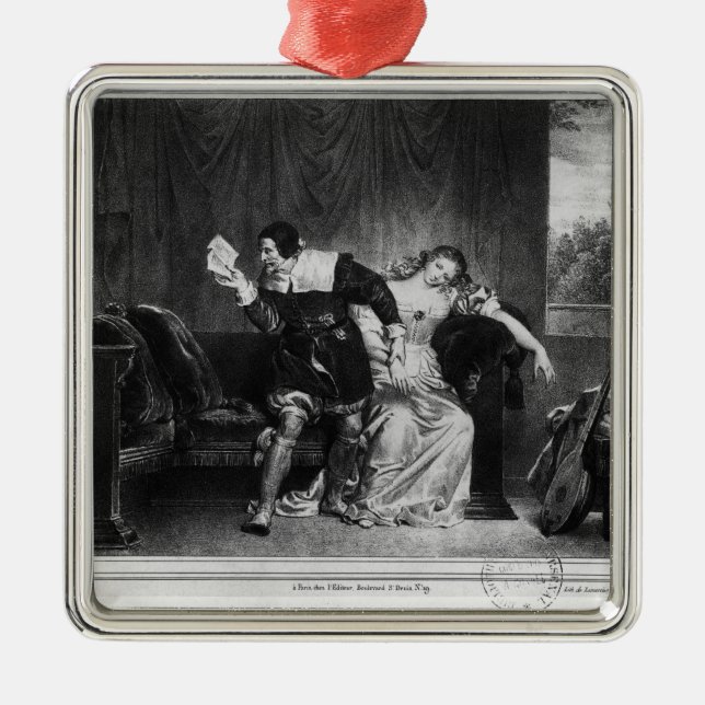 Szene des Buchstaben des Cousins Silbernes Ornament (Vorne)