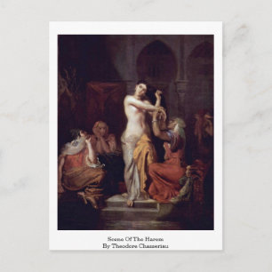 Szene des Harem von Theodore Chasseriau Postkarte