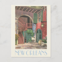Szene eines historischen Innenhofs in New Orleans