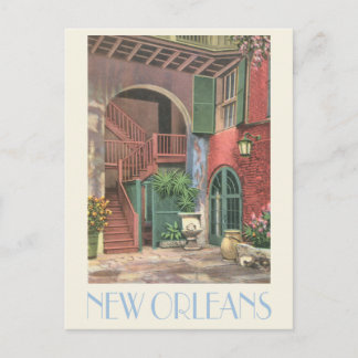 Szene eines historischen Innenhofs in New Orleans Postkarte