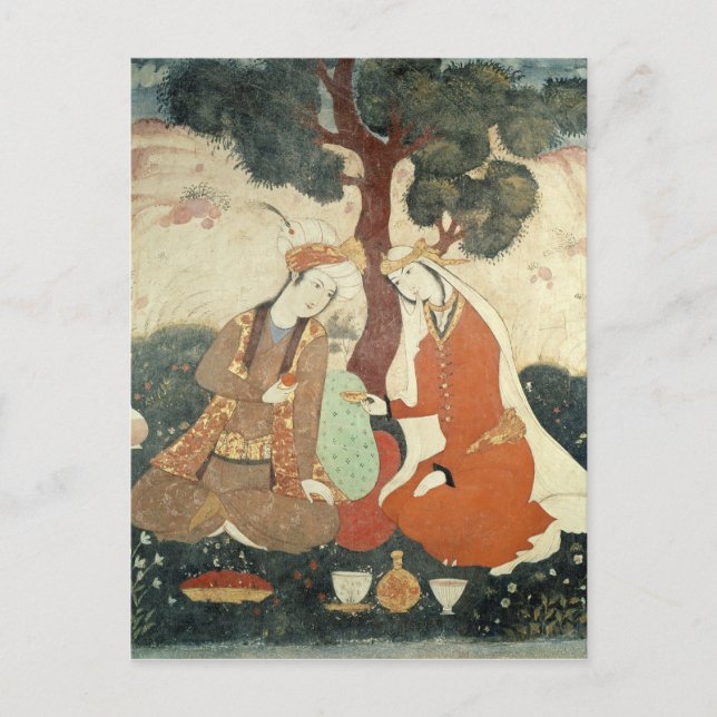 Szene galante aus der Zeit von Shah Abbas I Postkarte (Vorderseite)