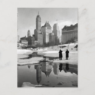 Szene im Central Park im Winter, 1933 Postkarte