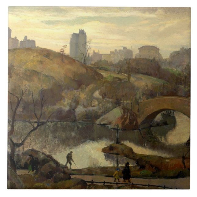 Szene im Central Park (New York City, NY, USA) Fliese (Vorderseite)