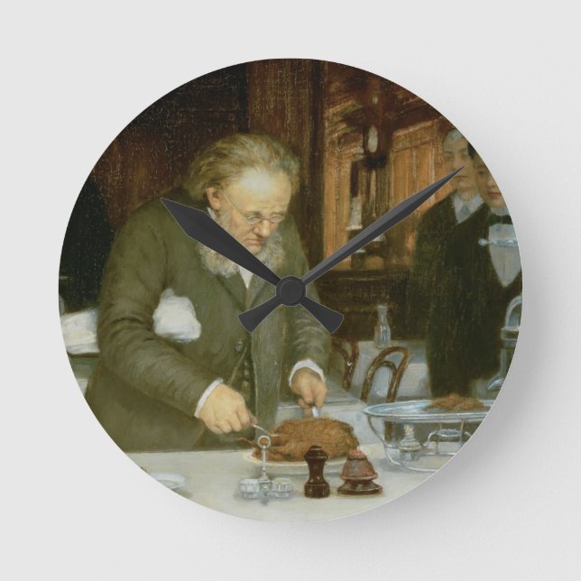 Szene im Restaurant La Tour d'Argent Runde Wanduhr (Vorderseite)