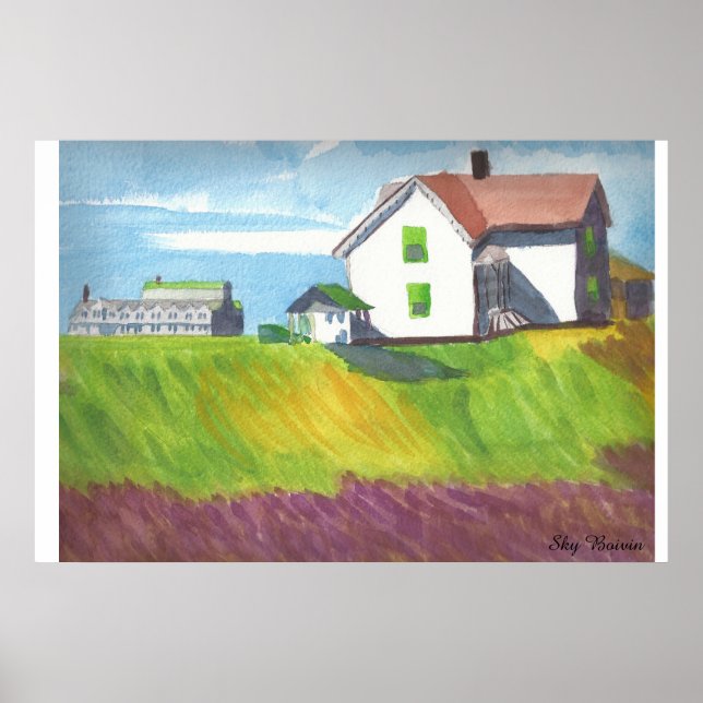 Szene in Aquarellfarben Poster (Vorne)